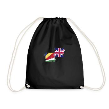 Seychellen UK Flagge Britisch Seycheller - Turnbeutel - Schwarz - Vorne