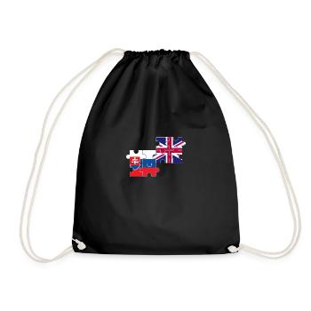 Slowakei UK Flagge Britisch Slowakisch - Turnbeutel - Schwarz - Vorne