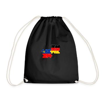 Liechtenstein Deutschland Flagge Liechtensteiner - Turnbeutel - Schwarz - Vorne