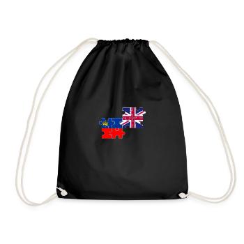 Liechtenstein UK Flag British Liechtensteiner - Drawstring Bag - black - Front