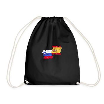 Slovenia Spain Vintage Flag Spanish Slovenian - Drawstring Bag - black - Front
