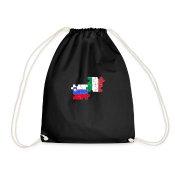Slowenien Italien Flagge Italiener Slowene - Turnbeutel - Schwarz - Vorne