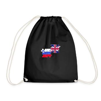 Slovenia UK Flag British Slovenian - Drawstring Bag - black - Front