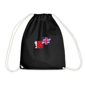 Dubai UK Flag Britischer Dubaier - Turnbeutel - Schwarz - Vorne