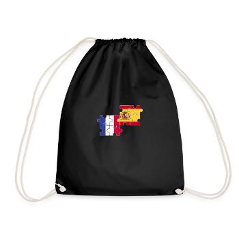 France Espagne Drapeau Espagnol Français - Sac de sport léger - noir - Devant