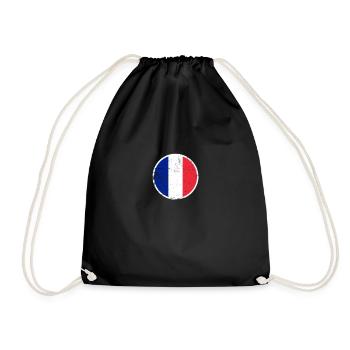 France Vintage French Flag French - Drawstring Bag - black - Front