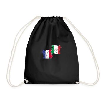 France Italie Vintage Drapeau Français - Sac de sport léger - noir - Devant