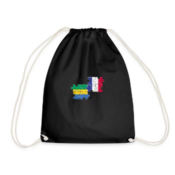 Gabon France Vintage Flag Gabonese - Drawstring Bag - black - Front
