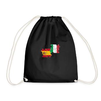 Espagne Italie Vintage Drapeau Italiens Espagnols - Sac de sport léger - noir - Devant