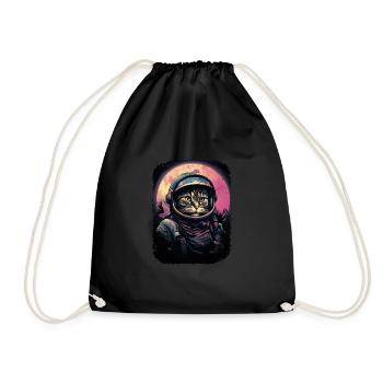 Katze Schwerelosigkeit Astronaut für einen Katzen - Turnbeutel - Schwarz - Vorne