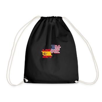 Spanien USA Flagge Amerikaner Spanier - Turnbeutel - Schwarz - Vorne