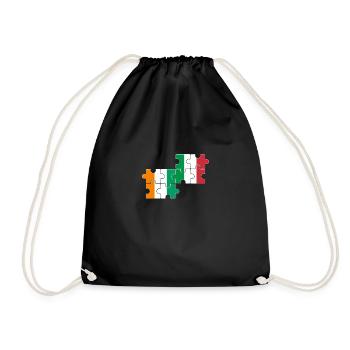Côte d'Ivoire Italy flag Italian Ivorian - Drawstring Bag - black - Front