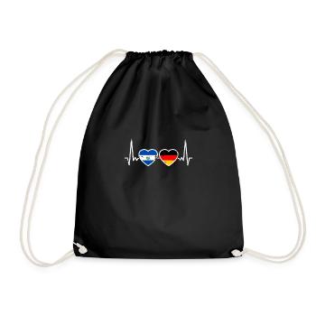 El Salvador Allemagne Vintage Heartbeat drapeau - Sac de sport léger - noir - Devant