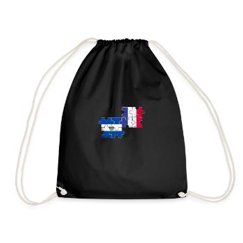 El Salvador France Vintage drapeau - Sac de sport léger - noir - Devant