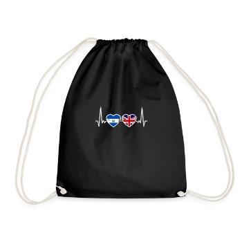 El Salvador UK Vintage Heartbeat drapeau - Sac de sport léger - noir - Devant