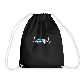 El Salvador Italie Vintage Heartbeat drapeau - Sac de sport léger - noir - Devant