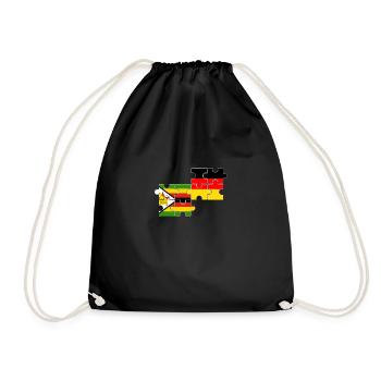 Simbabwe Deutschland Flagge Deutsch Simbabwer - Turnbeutel - Schwarz - Vorne