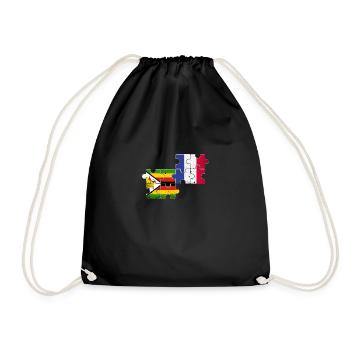 Zimbabwe France Vintage drapeau zimbabwéen - Sac de sport léger - noir - Devant