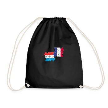 Luxembourg France Vintage Flag Luxembourger - Drawstring Bag - black - Front