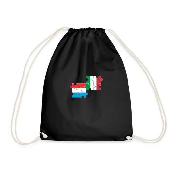 Luxemburg Italien Flagge Italienisch Luxemburger - Turnbeutel - Schwarz - Vorne