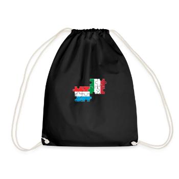 Luxembourg Italie Heartbeat Flag Luxembourgeois - Sac de sport léger - noir - Devant