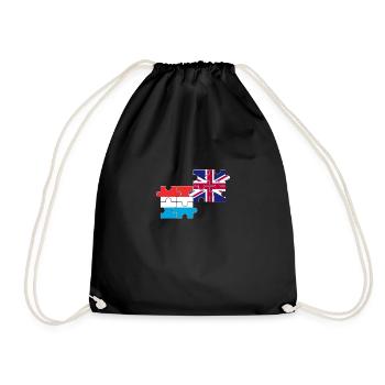Luxembourg UK Flag British Luxembourger - Drawstring Bag - black - Front