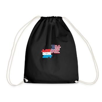 Luxembourg USA Flag Luxembourgeois américain - Sac de sport léger - noir - Devant