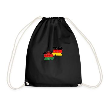 Malawi Germany Flag German Malawian - Drawstring Bag - black - Front
