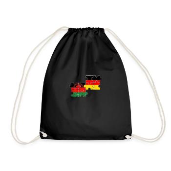 Malawi Germany Vintage Flag German Malawian - Drawstring Bag - black - Front