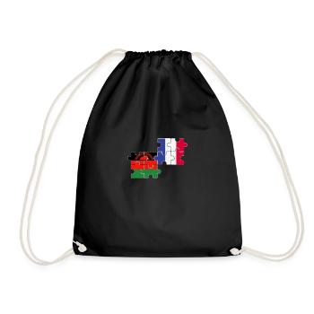 Malawi France Flag French Malawian - Drawstring Bag - black - Front