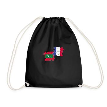 Maldives France Drapeau Français Maldivien - Sac de sport léger - noir - Devant