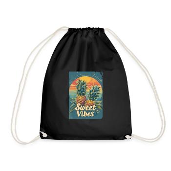 Ananas-Sonnenbrille Obst Retro-Stil für - Turnbeutel - Schwarz - Vorne