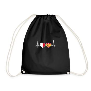 Malte Espagne Heartbeat Flag Maltais - Sac de sport léger - noir - Devant