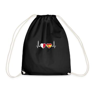 Malte Espagne Vintage Heartbeat drapeau maltais - Sac de sport léger - noir - Devant
