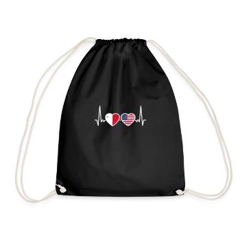 Malte USA Heartbeat Flag Maltais - Sac de sport léger - noir - Devant