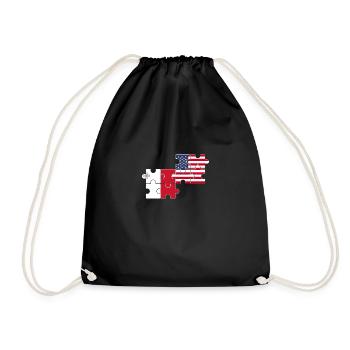 Malte, Etats-Unis, drapeau, Américain, Maltais - Sac de sport léger - noir - Devant