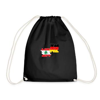 Lebanon Germany Flag German Lebanese - Drawstring Bag - black - Front