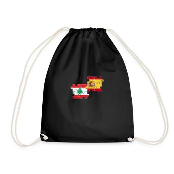 Liban Espagne Vintage drapeau espagnol libanais - Sac de sport léger - noir - Devant