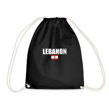 Lebanon Vintage Lebanese Flag Lebanese - Drawstring Bag - black - Front
