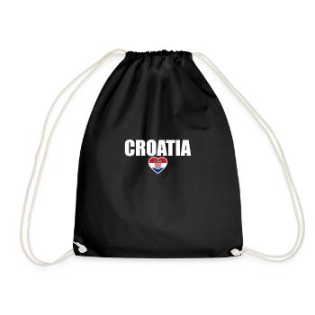 Croatia Heart Croatia Croatian Flag Croatia - Drawstring Bag - black - Front