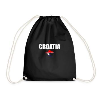 Croatia Vintage Croatia Map Croatian Croatians - Drawstring Bag - black - Front