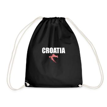 Croatie Vintage Croatie carte drapeau croate - Sac de sport léger - noir - Devant