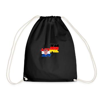 Croatia Germany Flag German Croatia - Drawstring Bag - black - Front