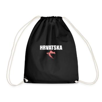 Hrvatska Vintage Croatie carte drapeau croate - Sac de sport léger - noir - Devant