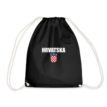 Hrvatska Wappen Kroatien Kroatische Flagge Kroate - Turnbeutel - Schwarz - Vorne