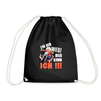 Aus dem Weg Hier Komm Ich Oma - Turnbeutel - Schwarz - Vorne