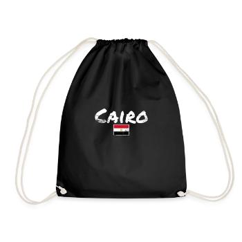 Cairo Vintage Ägypten Ägyptische Flagge Ägypter - Turnbeutel - Schwarz - Vorne