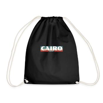 Cairo Retro Egypt Ägypten Ägyptische Ägypter - Turnbeutel - Schwarz - Vorne