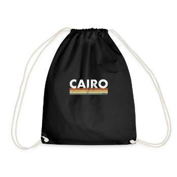Cairo Vintage Retro Egypt Ägypten Ägyptische - Turnbeutel - Schwarz - Vorne