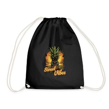 Ananas-Sonnenbrille Obst Retro-Stil für - Turnbeutel - Schwarz - Vorne